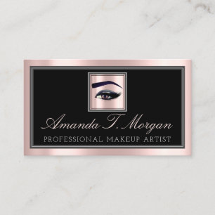 Carte De Visite professionnelle d'extension de cils noir et rose d