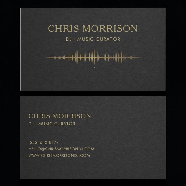 Carte de visite professionnelle DJ Musique Black G (Créateur téléchargé)