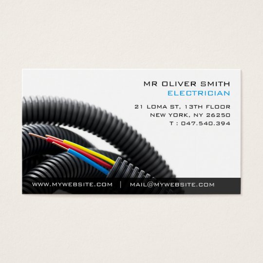 Carte de visite professionnelle électricien