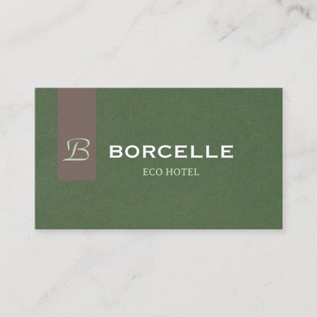 Carte de visite professionnelle en vert olive élég (Devant)