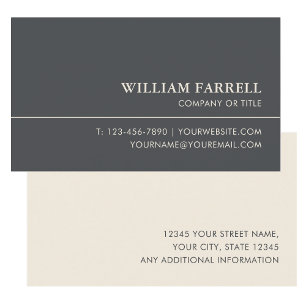 Carte de visite professionnelle exécutive gris crè