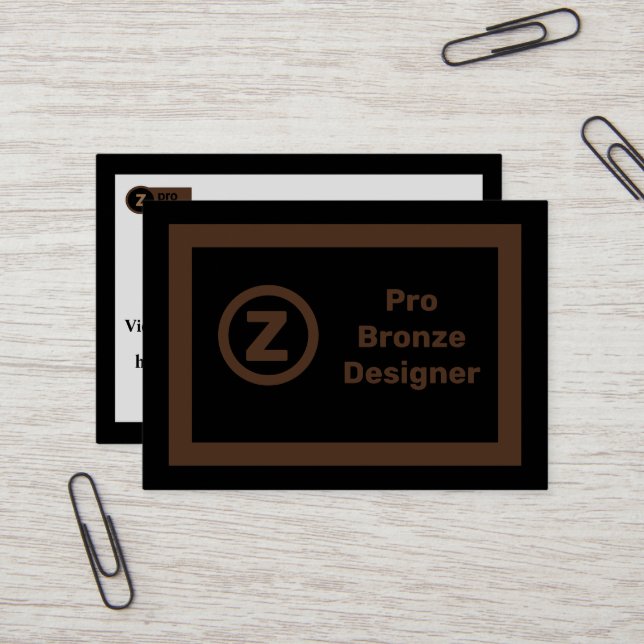 Carte de visite professionnelle Graphiste Noir et  (Devant/Arrière en situation)