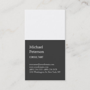 Carte de visite professionnelle gris à rayure blan