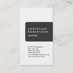 Carte de visite professionnelle grise blanche mode