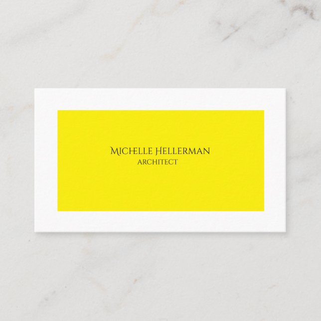 Carte de visite professionnelle jaune minimaliste  (Devant)
