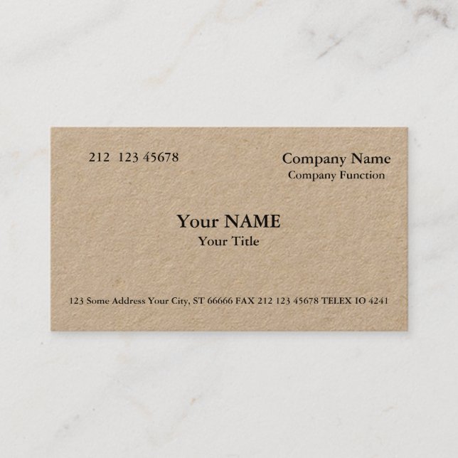 Carte de visite professionnelle Kraft minimaliste  (Devant)