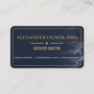 Carte de visite professionnelle luxe bleu marine e