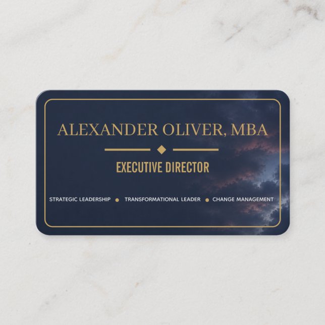 Carte de visite professionnelle luxe bleu marine e (Devant)
