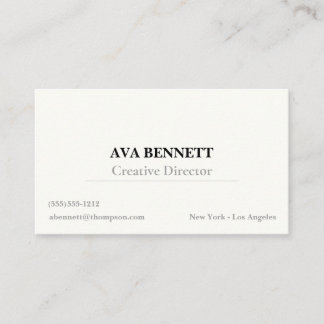 Carte de visite professionnelle minimaliste modern
