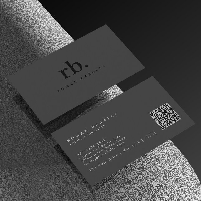 Carte de visite professionnelle minimaliste monoch (Créateur téléchargé)