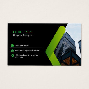 Carte de visite professionnelle minimaliste verte 
