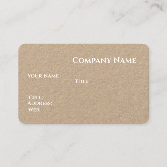 Carte de visite professionnelle modèle marron de b (Devant)