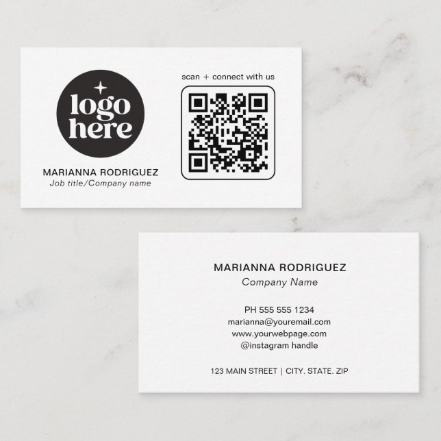 Carte de visite professionnelle moderne avec logo  (Devant / Derrière)