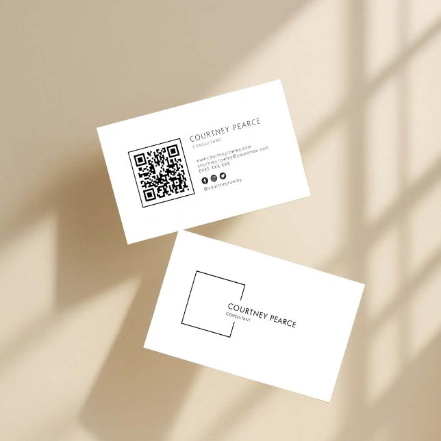 Carte de visite professionnelle moderne avec QR co (Créateur téléchargé)