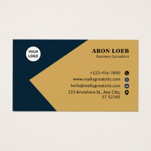Carte de visite professionnelle moderne bleue et d