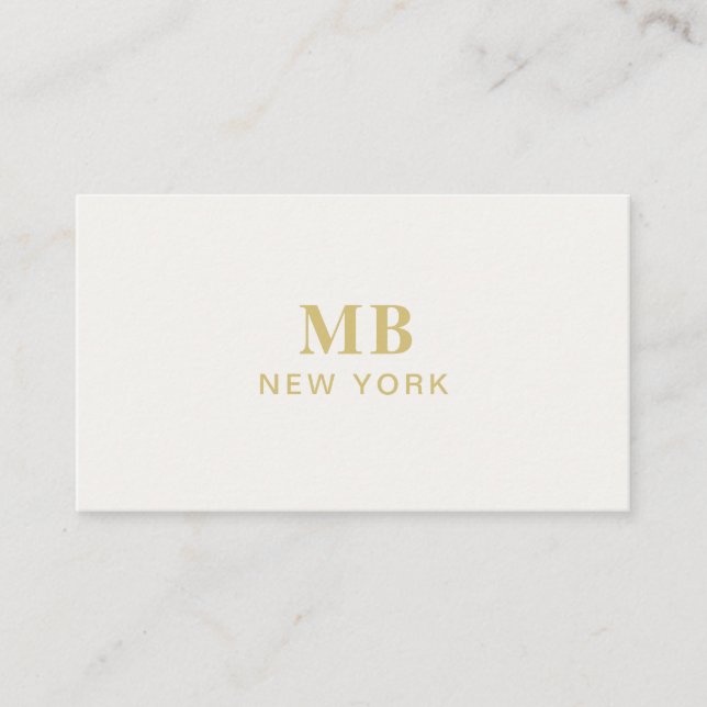 Carte de visite professionnelle moderne ivoire Mon (Devant)