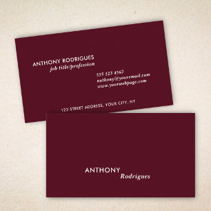 Carte de Visite Professionnelle Moderne Minimalist