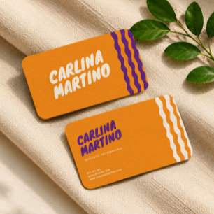 Carte de visite professionnelle moderne orange gro