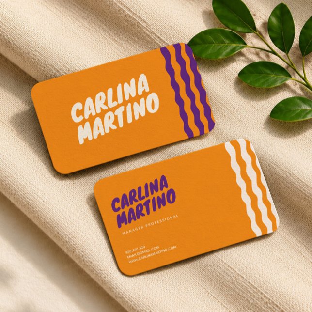 Carte de visite professionnelle moderne orange gro (Créateur téléchargé)