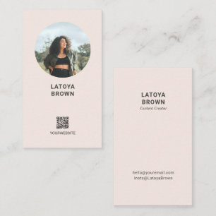 Carte de visite professionnelle moderne rose blush