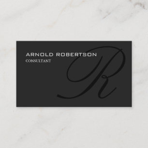 Carte de visite professionnelle Monogram Gray Blac