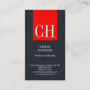 Carte de visite professionnelle Monogramme Bleu Gr