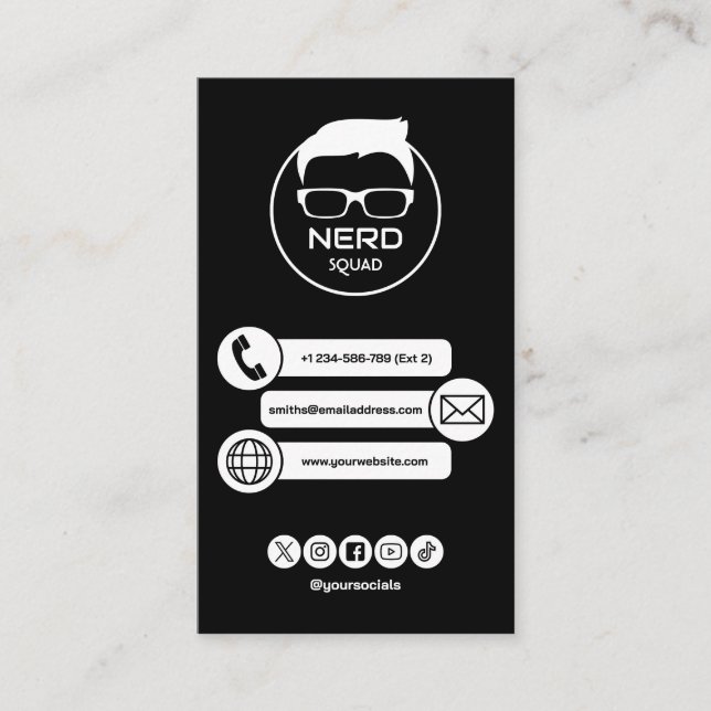 Carte de visite professionnelle nerd de technicien (Devant)