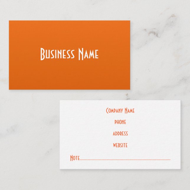 Carte de visite professionnelle orange (Devant / Derrière)