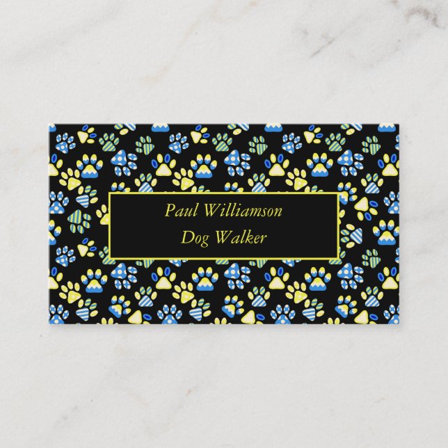 Carte de visite professionnelle Pattes de promeneu (Devant)