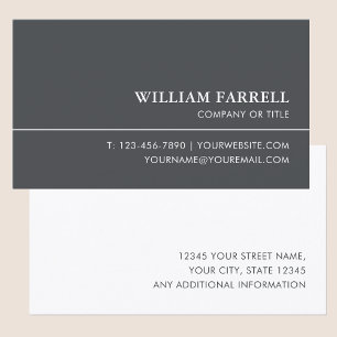 Carte de visite professionnelle personnalisée gris