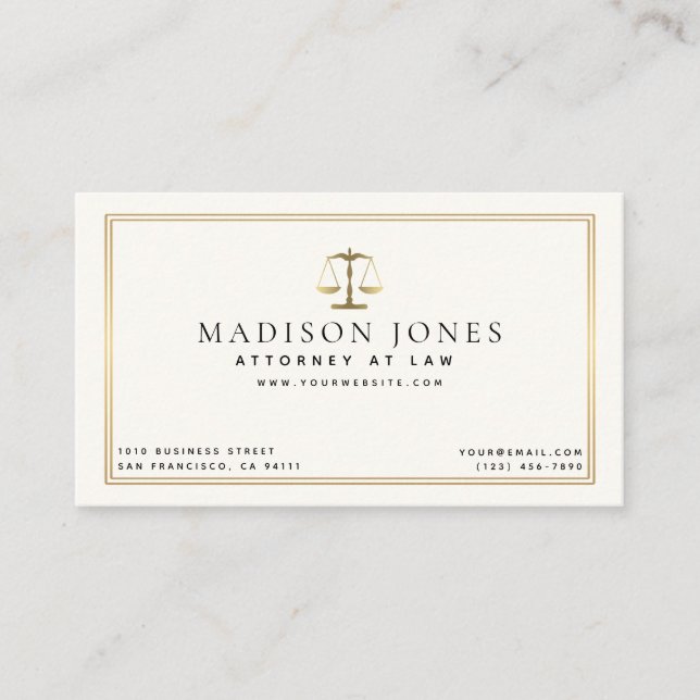 Carte de visite professionnelle pour avocat minima (Devant)