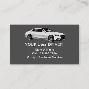 Carte de visite professionnelle pour chauffeur Ube