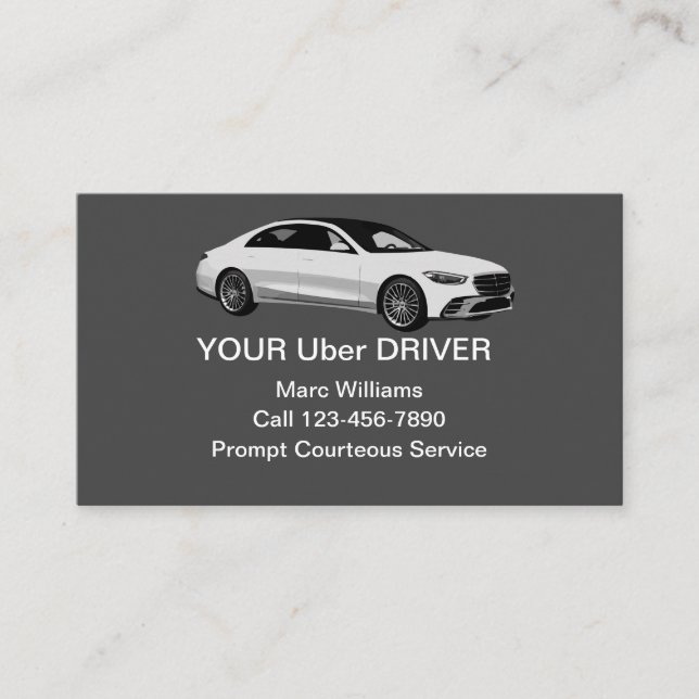 Carte de visite professionnelle pour chauffeur Ube (Devant)