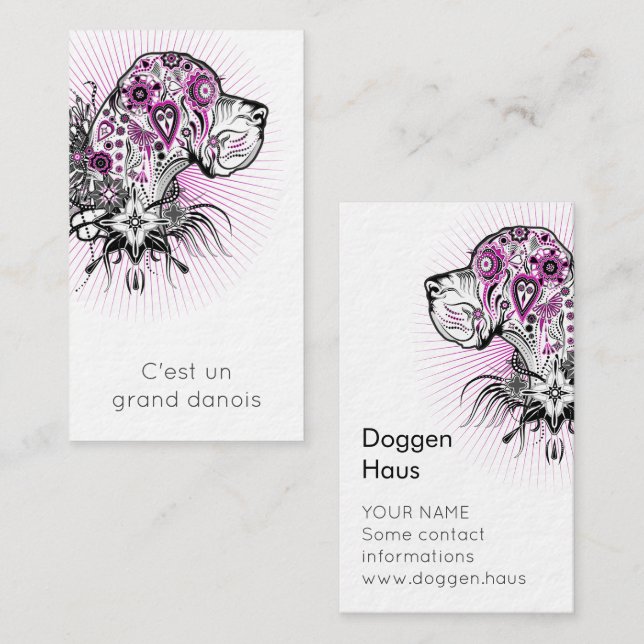 Carte de visite professionnelle pour Danois (Devant / Derrière)