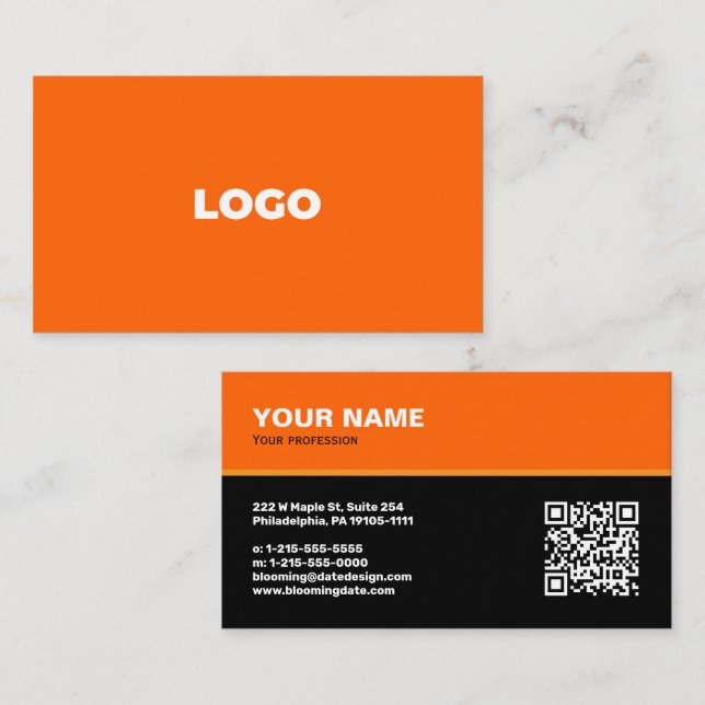 Carte de visite professionnelle pour entrepreneur (Devant / Derrière)