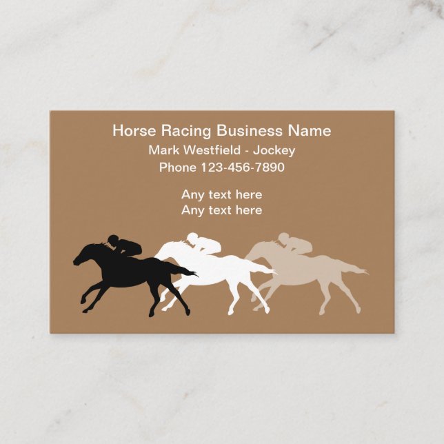 Carte de visite professionnelle pour jockey de cou (Devant)