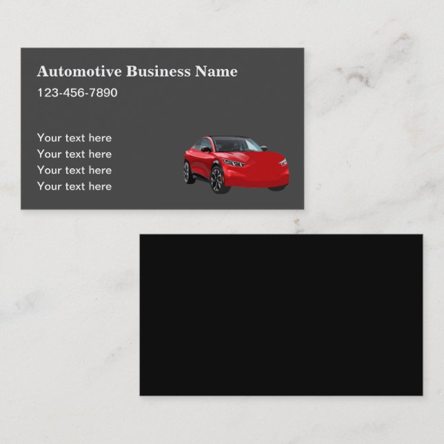 Carte de visite professionnelle pour l'automobile  (Devant / Derrière)