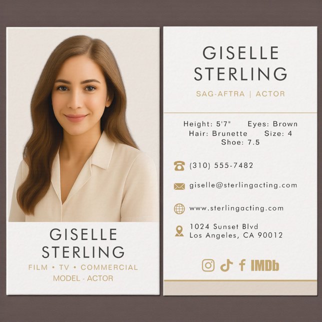 Carte de visite professionnelle pour mannequin et  (Créateur téléchargé)