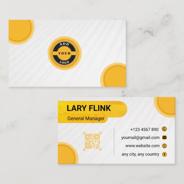 Carte de visite professionnelle QR Code (Devant / Derrière)