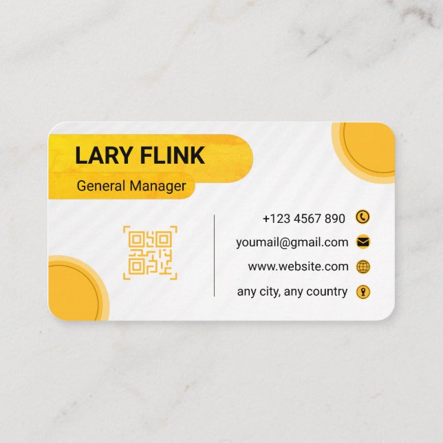 Carte de visite professionnelle QR Code (Dos)