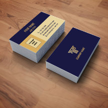 Carte de visite professionnelle QR Code Blue Gold