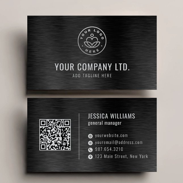 Carte de visite professionnelle QR Code en acier b (Créateur téléchargé)