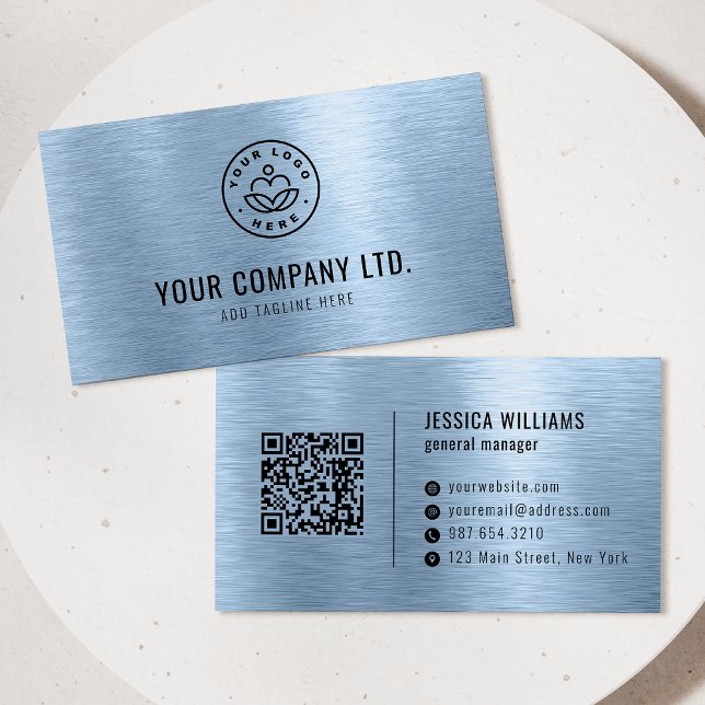 Carte de visite professionnelle QR Code en métal b (Créateur téléchargé)