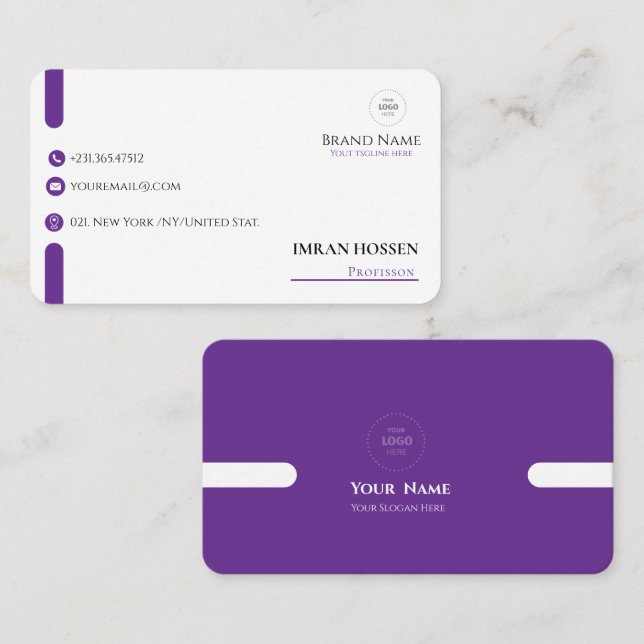Carte de visite professionnelle qr code minimalist (Devant / Derrière)
