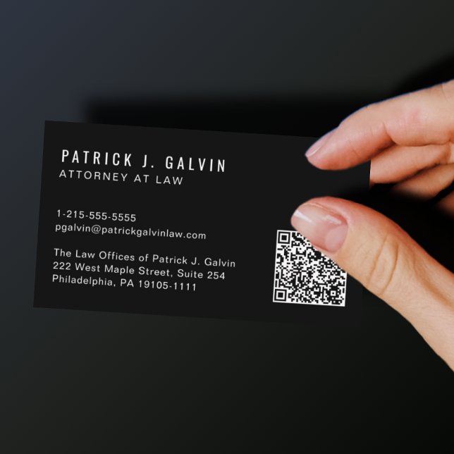 Carte de visite professionnelle QR Code noire mini (Créateur téléchargé)