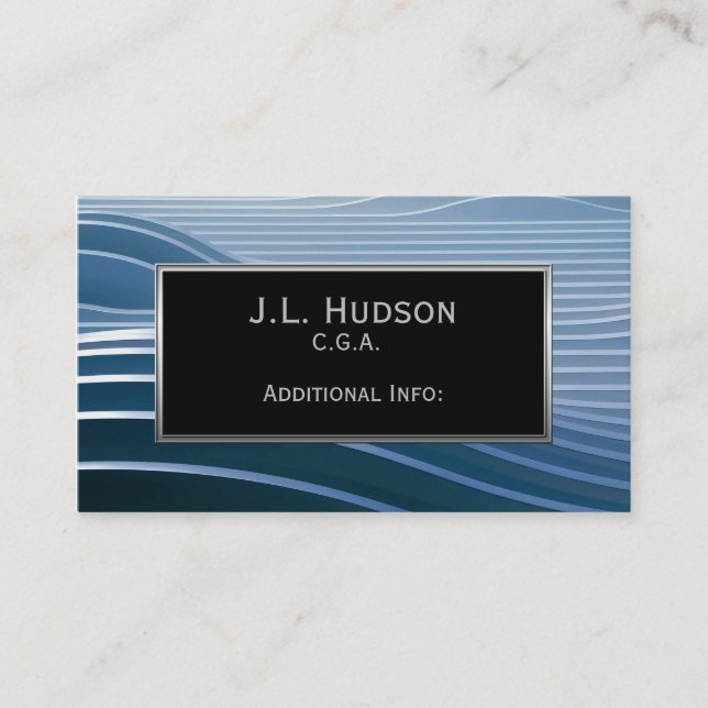 Carte de visite professionnelle rayures bleues mod (Devant)
