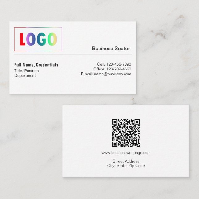 Carte de visite professionnelle recto-verso avec l (Devant / Derrière)