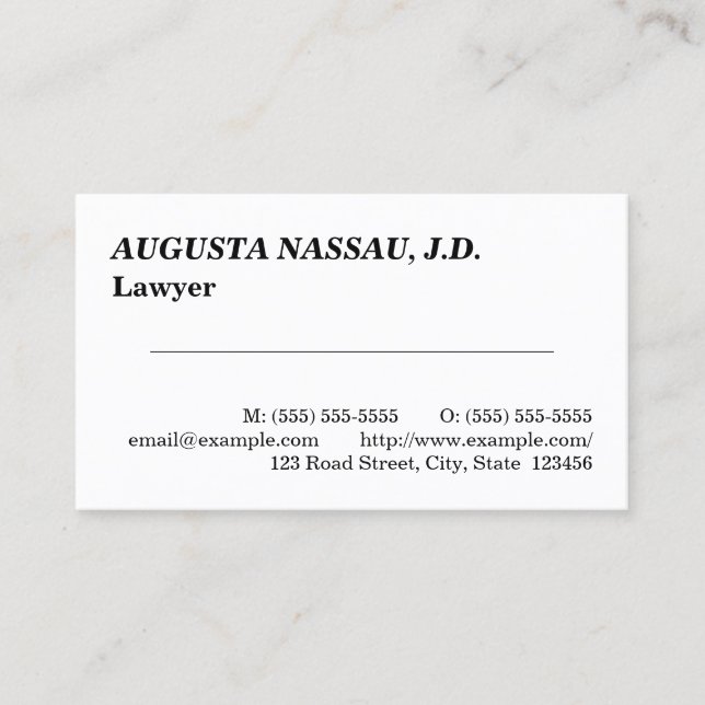 Carte de visite professionnelle respectable pour u (Devant)