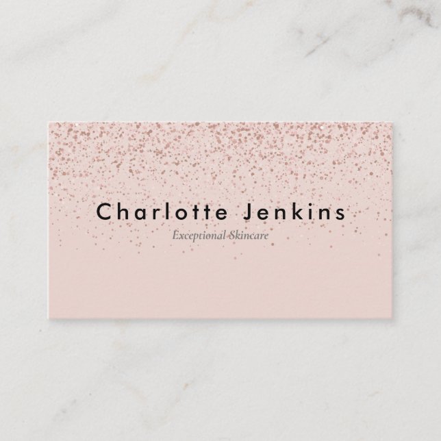 Carte de visite professionnelle Rose Gold Pailleté (Devant)