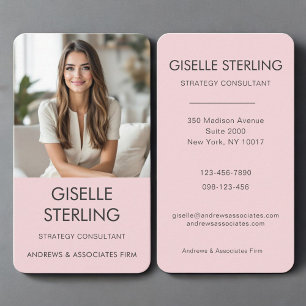 Carte de visite professionnelle rose poudré